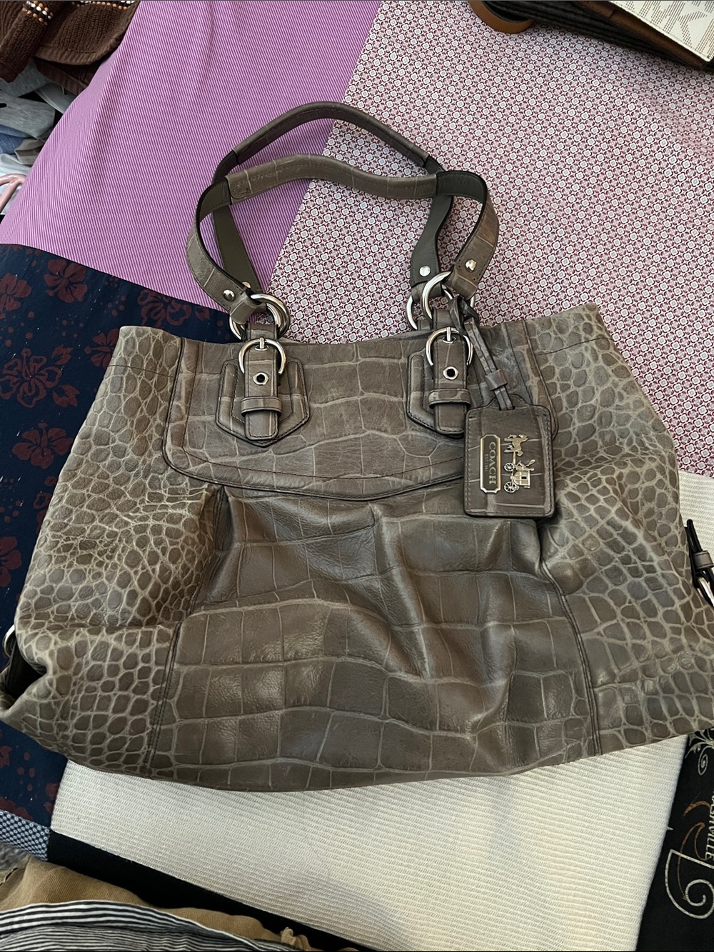 Vintage Coach Madison Crocodile Embossed Leather - excellent condition